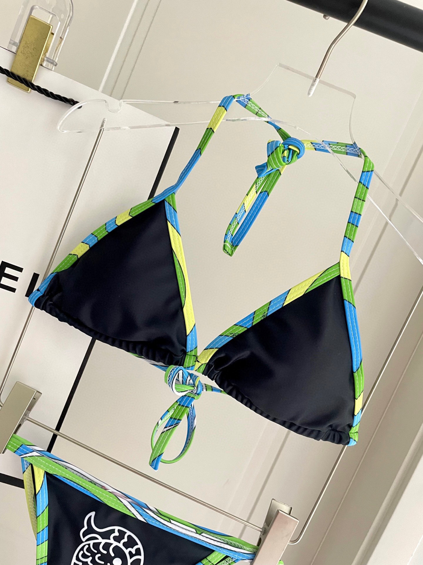 Emilio Pucci Black and Blue Bikini Set