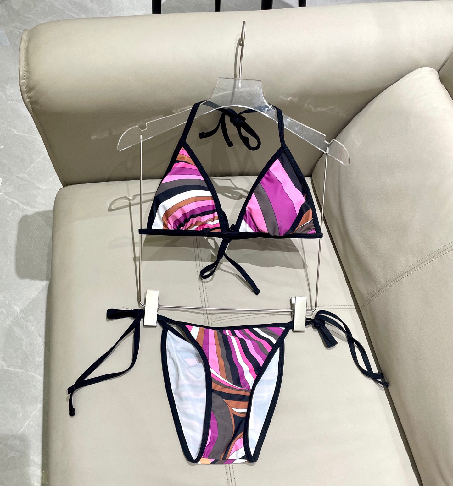 Emilio Pucci Pink and Brown Bikini Bikinis