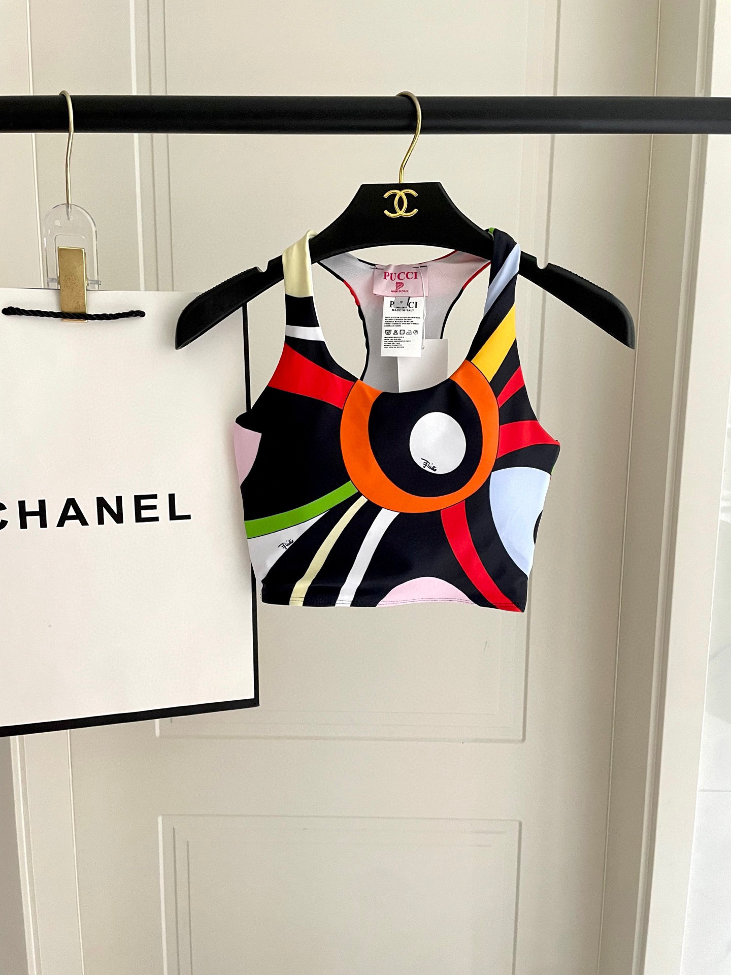 Emilio Pucci  marmo printed stretch sports bra