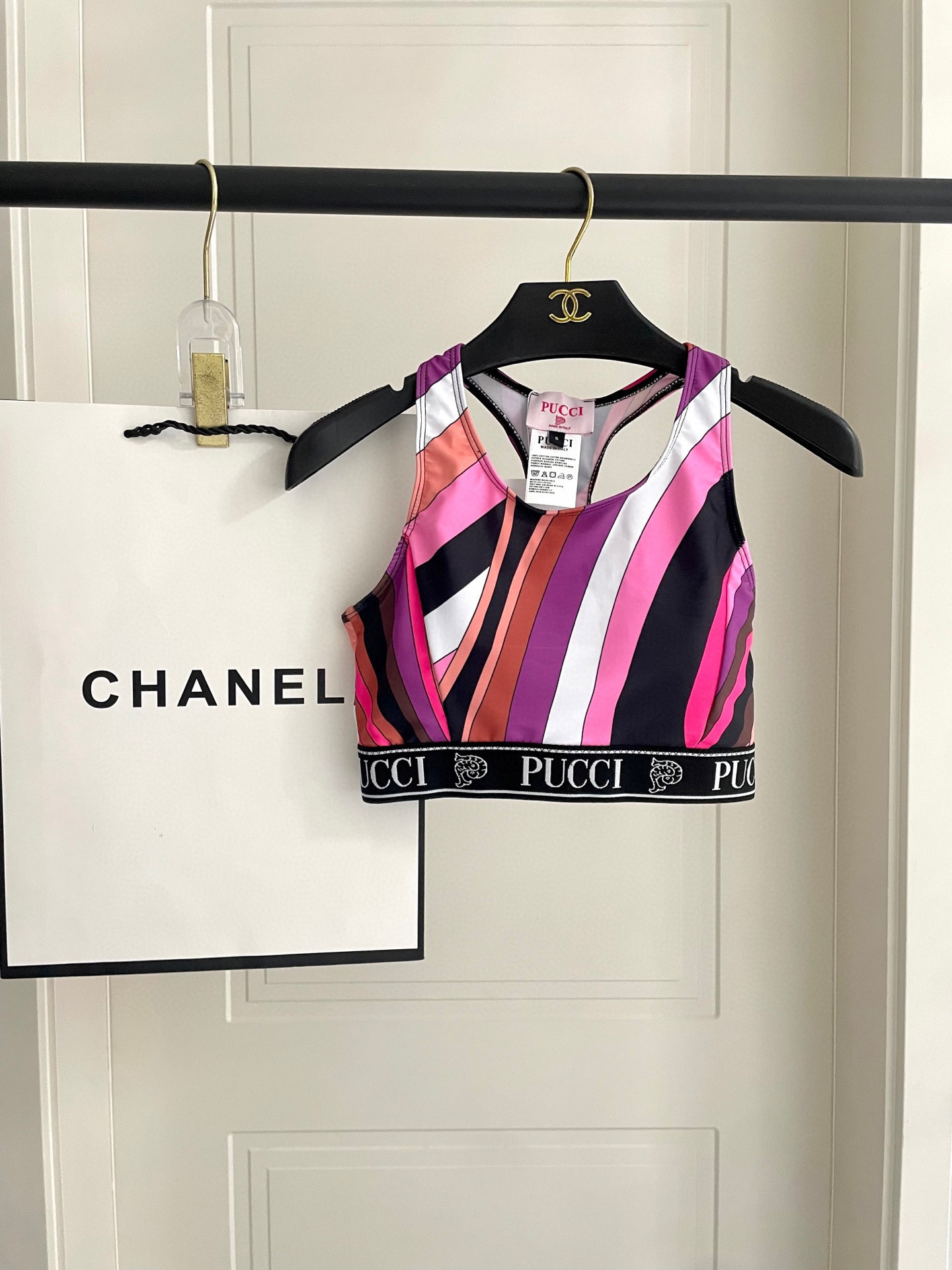 PUCCI abstract-print Crop Top | Pink |