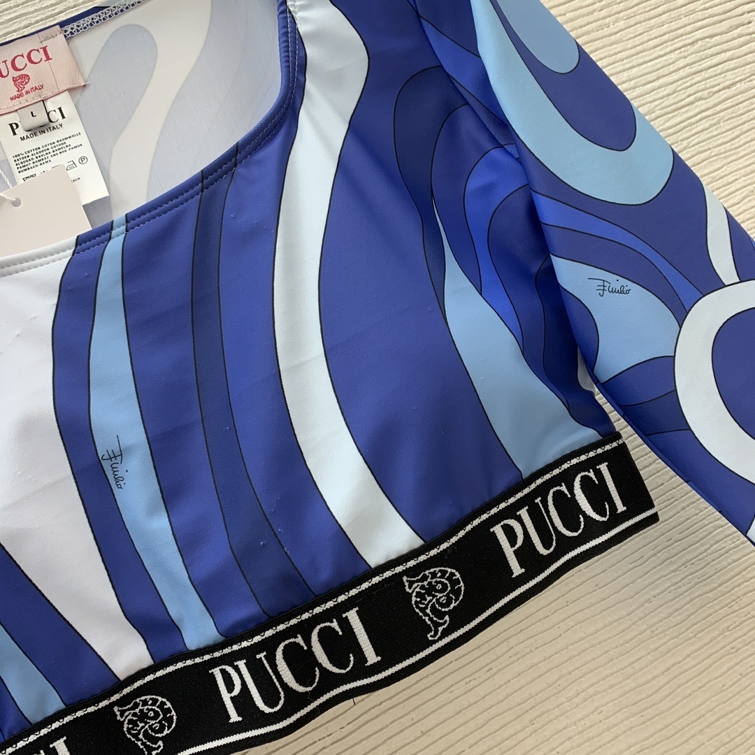 PUCCI Marmo-print Top | Blue |