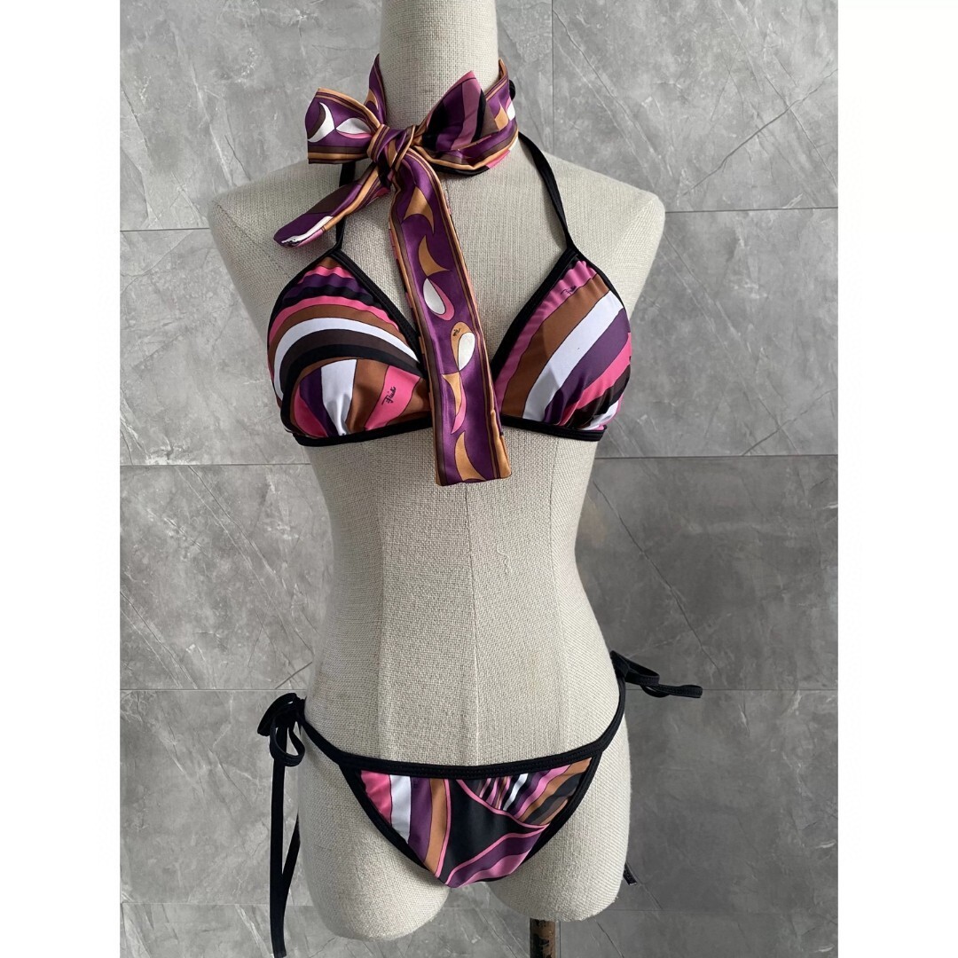 Emilio Pucci Pink and Brown Bikini Bikinis