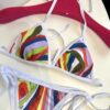 Pucci Style Multicolor Abstract-Print Triangle Bikini Set Women | Stretch Swim Fabric