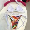 Pucci Style Multicolor Abstract-Print Triangle Bikini Set Women | Stretch Swim Fabric