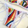 Pucci Style Multicolor Abstract-Print Triangle Bikini Set Women | Stretch Swim Fabric