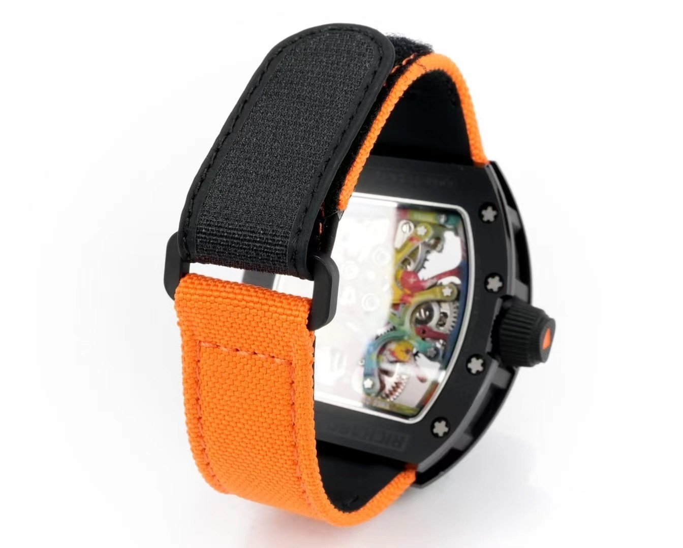 Richard Mille Super Clone RM68-01 Negro Caja Cerámica Correa Nylon Tourbillon Réplica Suiza