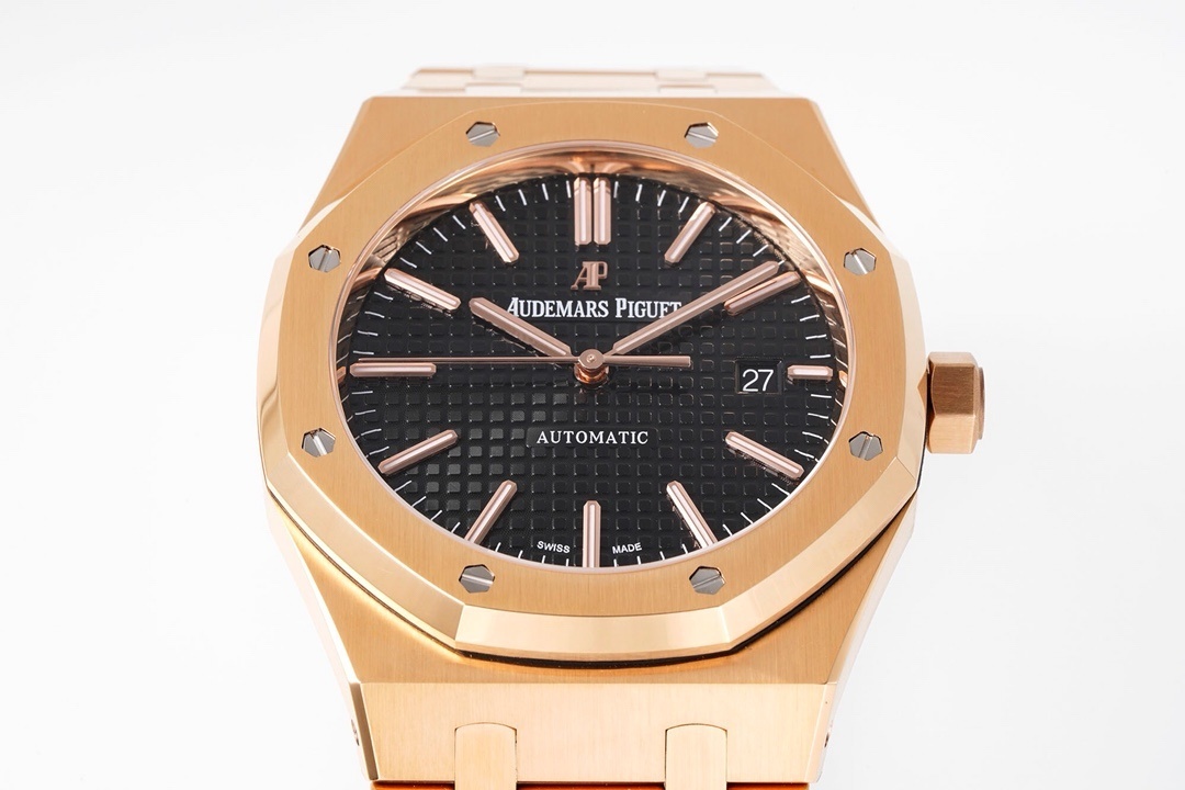 Top-grade watches 00129 Audemars Piguet Royal Oak 41mm Rose Gold Black Dial 15400OR