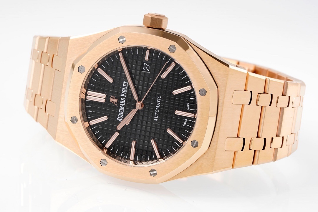 Top-grade watches 00129 Audemars Piguet Royal Oak 41mm Rose Gold Black Dial 15400OR