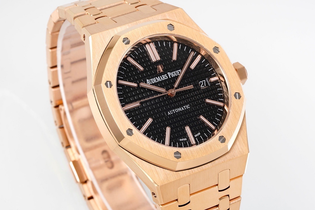 Top-grade watches 00129 Audemars Piguet Royal Oak 41mm Rose Gold Black Dial 15400OR