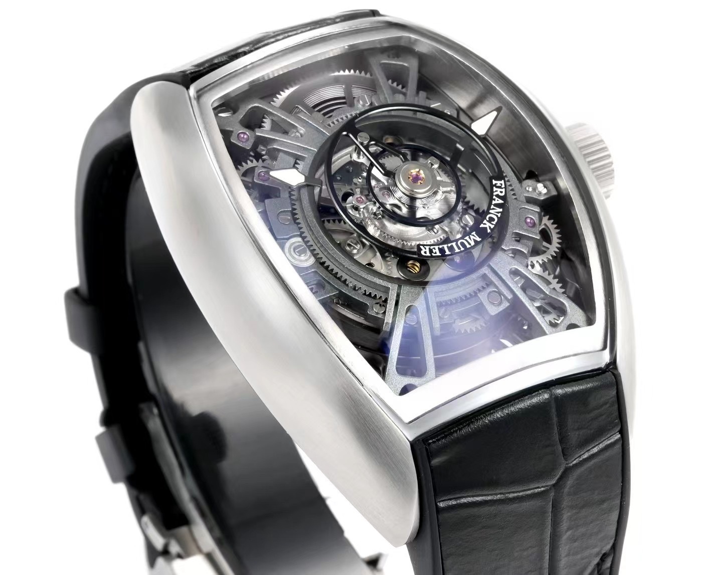 Franck Muller Curvex CX Grand Central Tourbillon Skeleton CX 36 T CTR SQT AC TTNRBR Rep Watch Steel Case