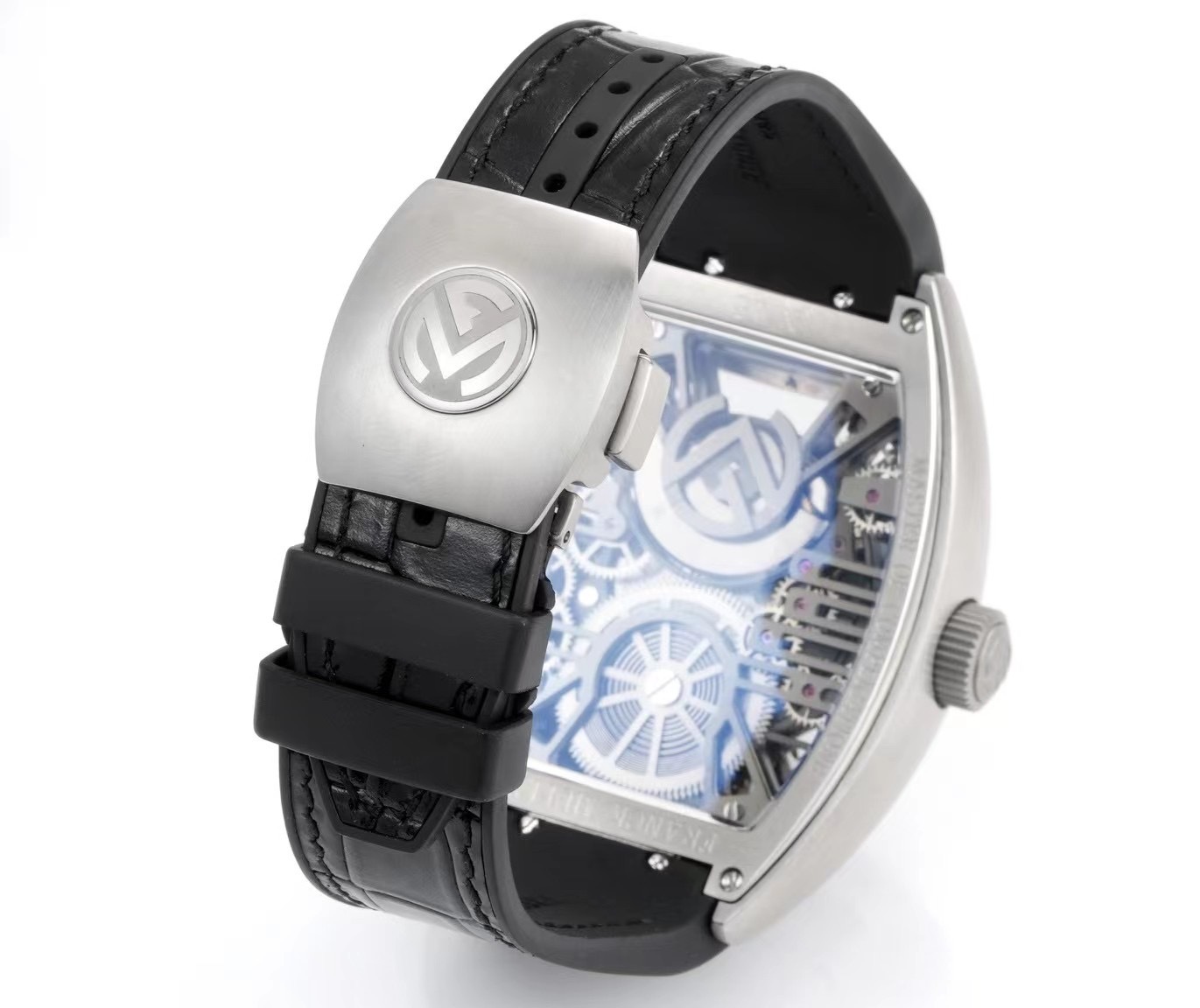 Franck Muller Curvex CX Grand Central Tourbillon Skeleton CX 36 T CTR SQT AC TTNRBR Rep Watch Steel Case