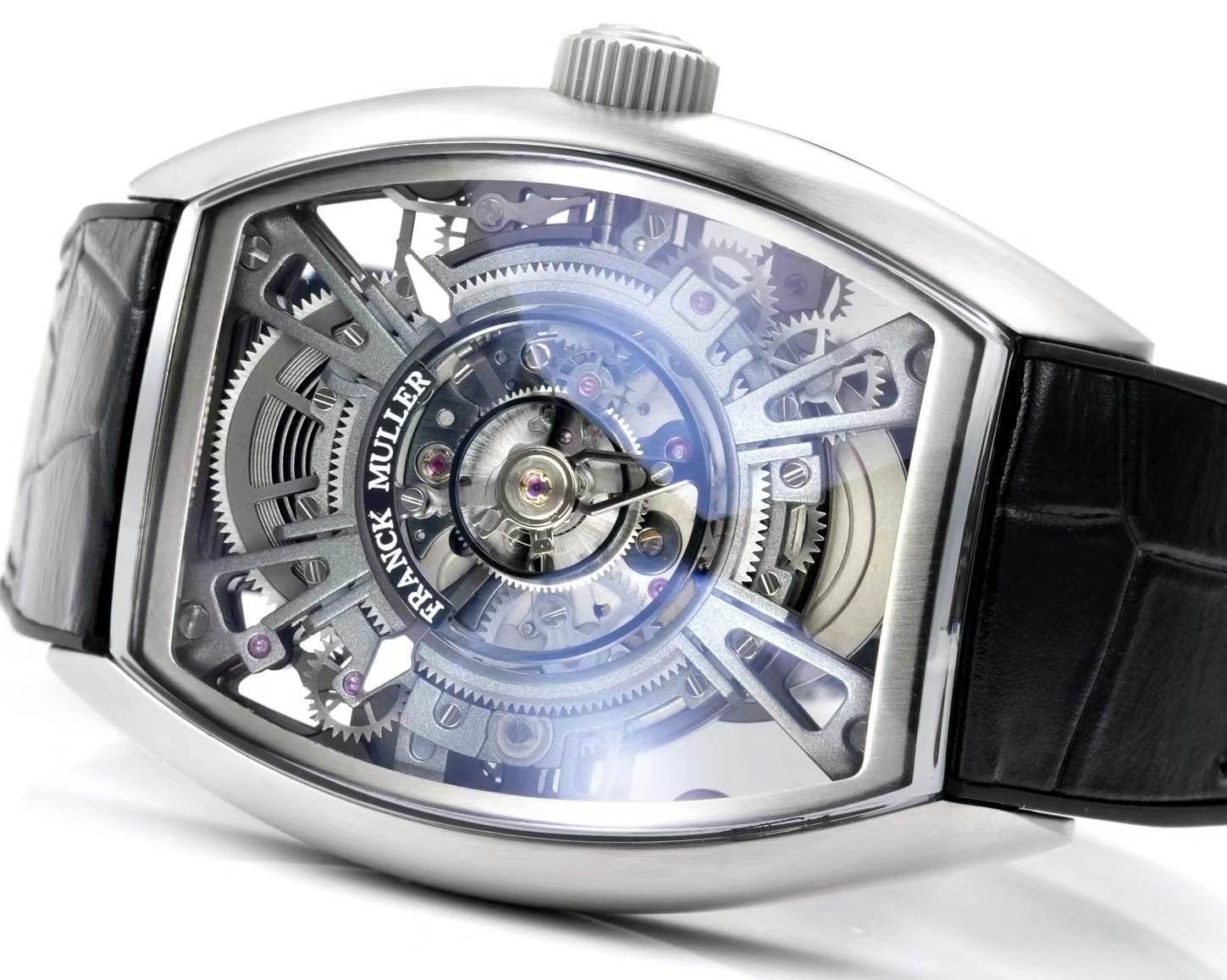 Franck Muller Curvex CX Grand Central Tourbillon Skeleton CX 36 T CTR SQT AC TTNRBR Rep Watch Steel Case