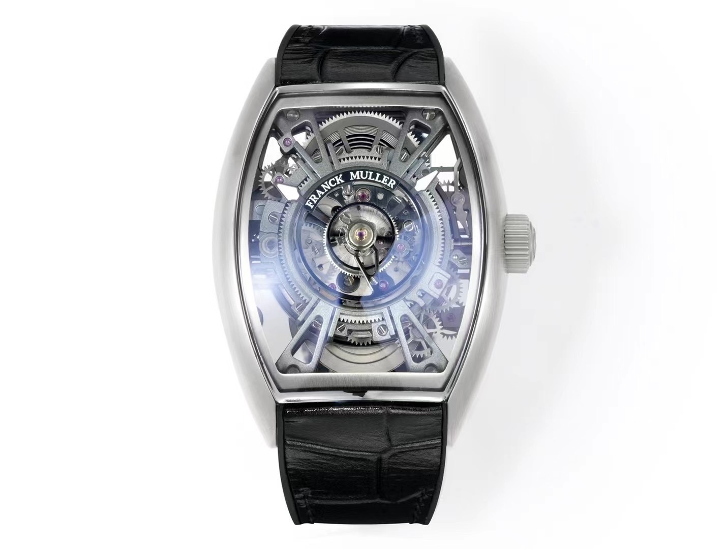 Franck Muller Curvex CX Grand Central Tourbillon Skeleton CX 36 T CTR SQT AC TTNRBR Rep Watch Steel Case