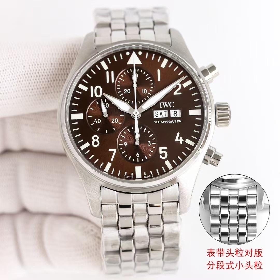 IWC Pilot IW377704 Black Dial Chronograph Day Date 43mm Watch FULLY SERVICED!