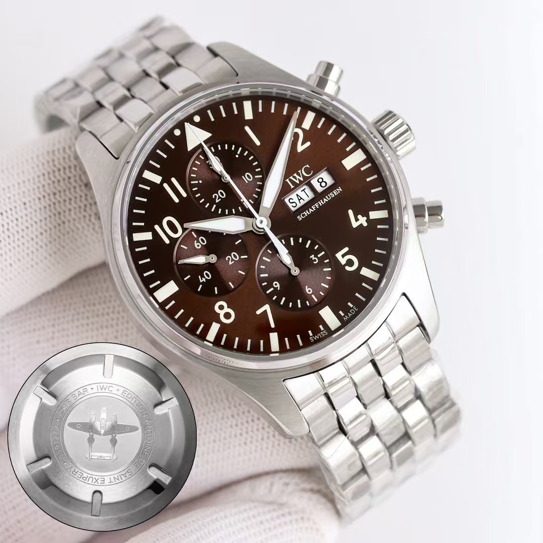 IWC Pilot IW377704 Black Dial Chronograph Day Date 43mm Watch FULLY SERVICED!