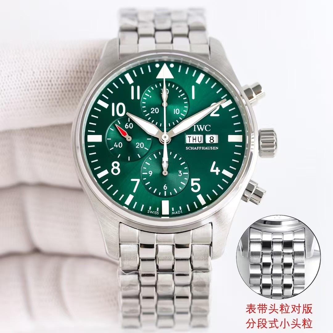 IWC Pilot’s Watch Chronograph 41 Green Stainless Steel Men’s Watch IW388104