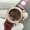 Chopard Happy Sport 18k Rose Gold Chocolate Dial Factory Diamonds 277473-5008