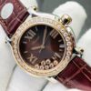 Chopard Happy Sport 18k Rose Gold Chocolate Dial Factory Diamonds 277473-5008