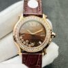 Chopard Happy Sport 18k Rose Gold Chocolate Dial Factory Diamonds