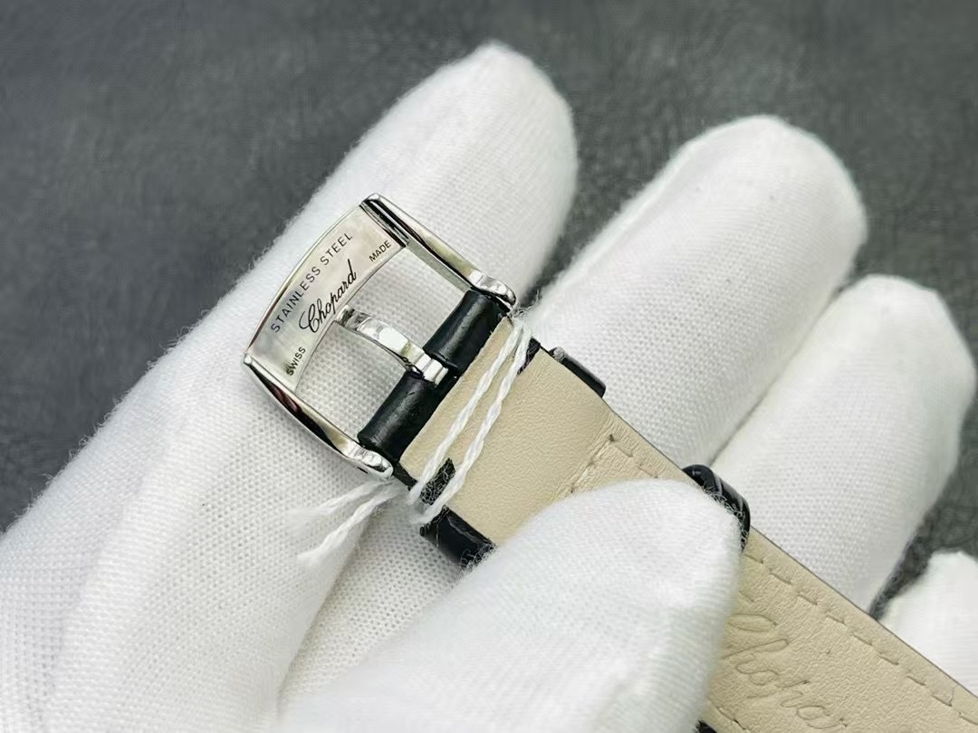 Chopard Happy Sport 18k Rose Gold Chocolate Dial Factory Diamonds silver white border