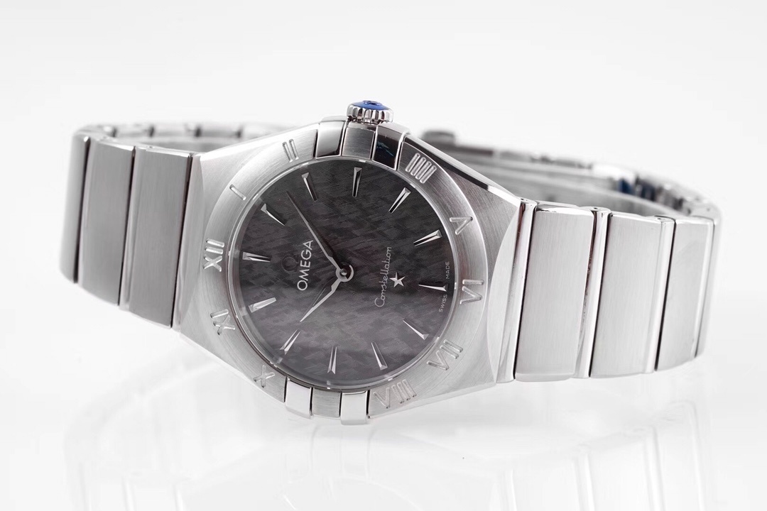 Omega  Constellation Manhattan Quartz 28mm Grey Dial Stainless Steel Women's Watch