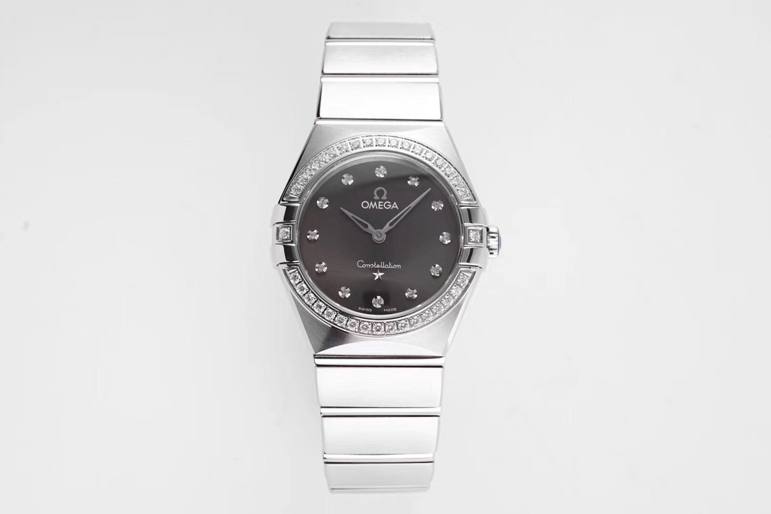 Omega Constellation Manhattan Quartz Diamond Grey Dial