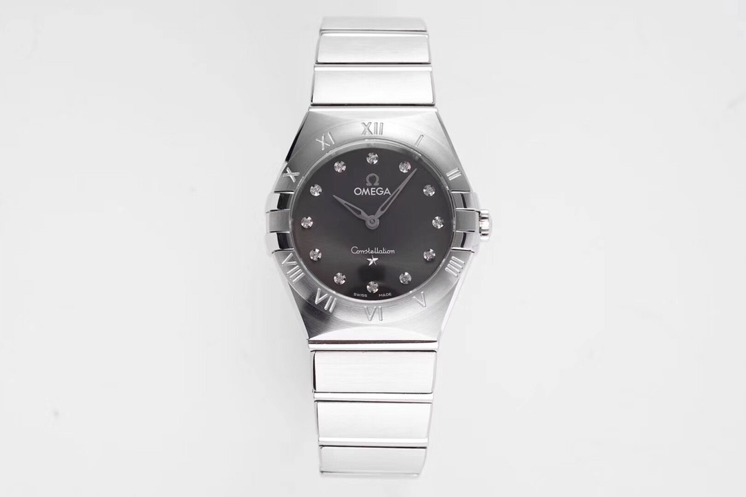Omega Constellation Automatic Diamond Grey Dial Ladies