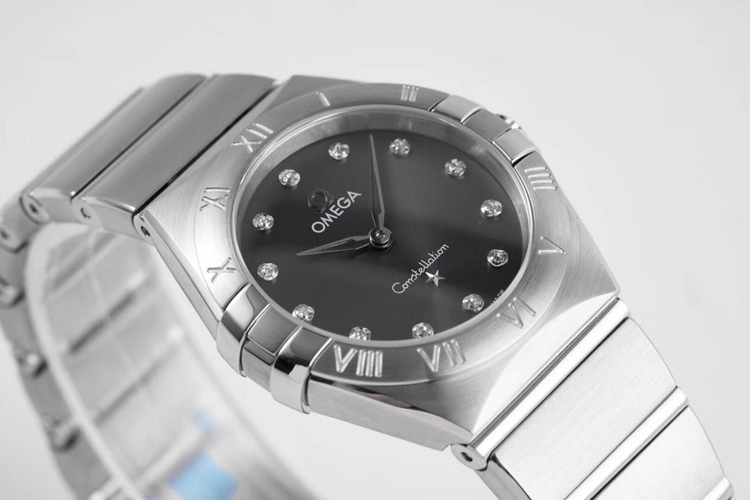 Omega Constellation Automatic Diamond Grey Dial Ladies