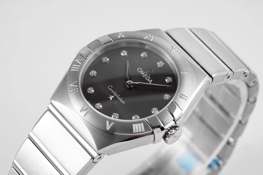 Omega Constellation Automatic Diamond Grey Dial Ladies