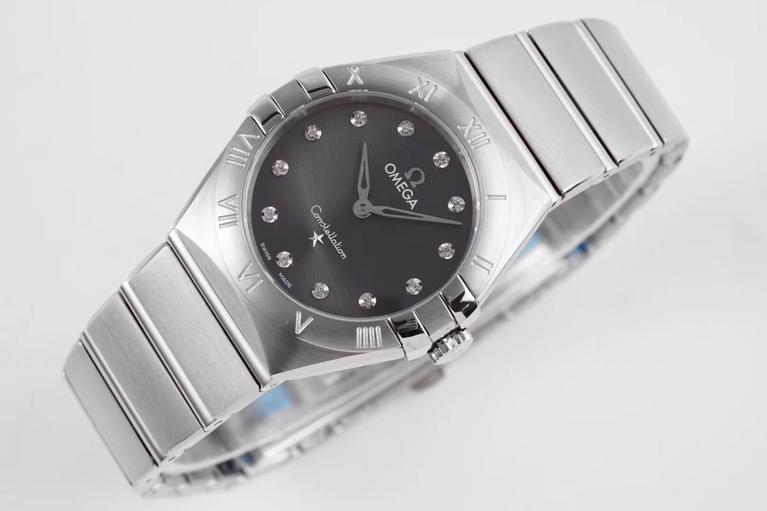 Omega Constellation Automatic Diamond Grey Dial Ladies
