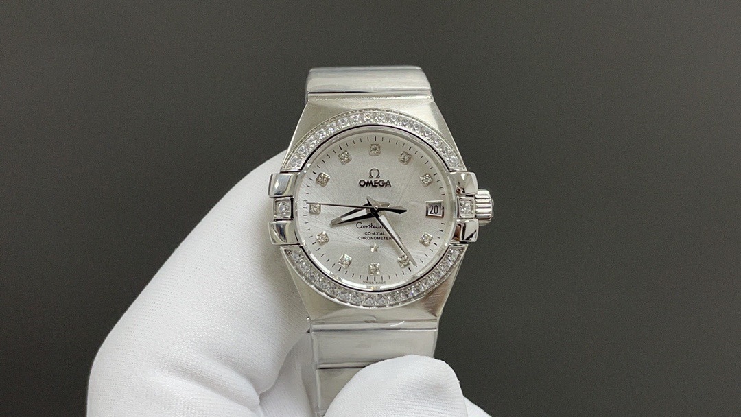 Constellation Co-Axial 38 Stainless Steel Omega Constellation Men Diamanten Co-Axial Herrenuhr 123.10.38.21.51.001