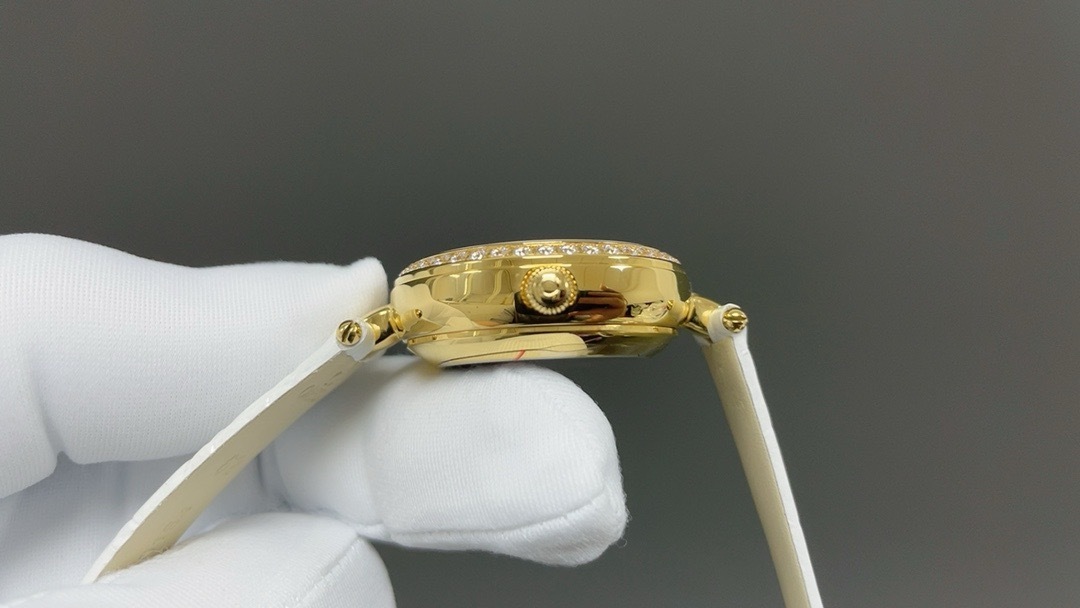 Omega De Ville Prestige Quartz 27.4MM 424.53.27.60.55.001black leather strap  woman