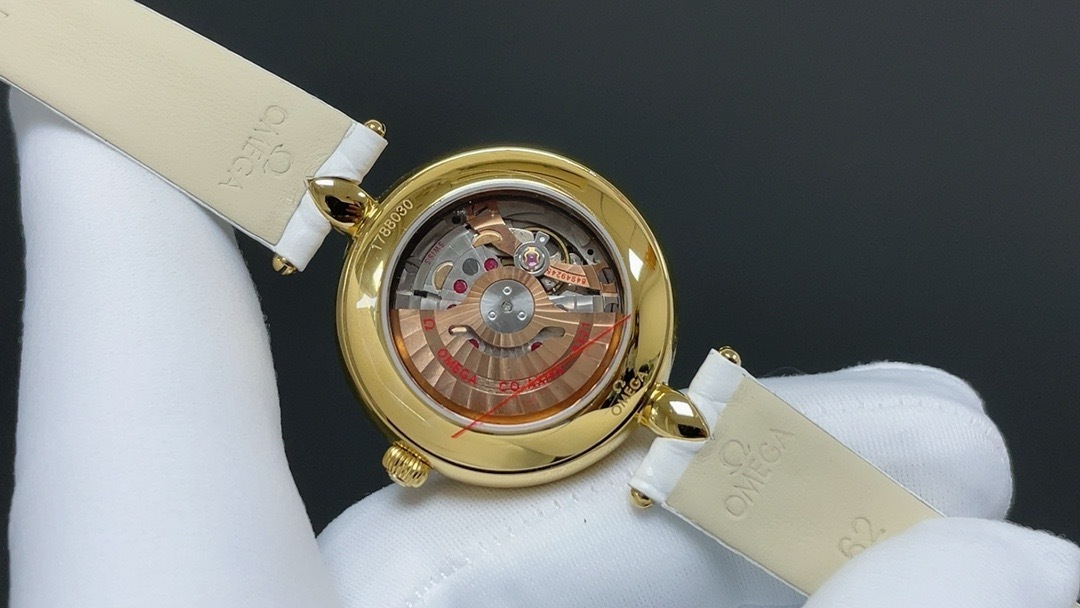 Omega De Ville Prestige Quartz 27.4MM 424.53.27.60.55.001black leather strap  woman