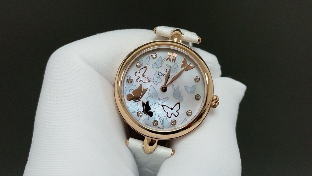 Omega De Ville Prestige 424.57.33.20.55.002 Automatic black leather strapblack leather strap  gold Very good