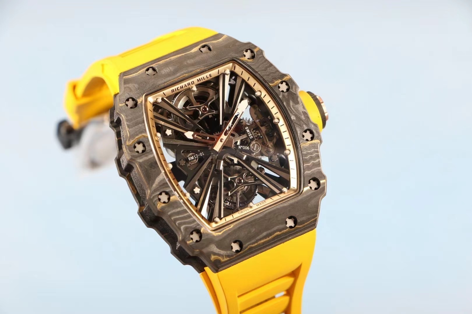 Richard Mille watch good price RM 012-01 Carbon TPT Yellow