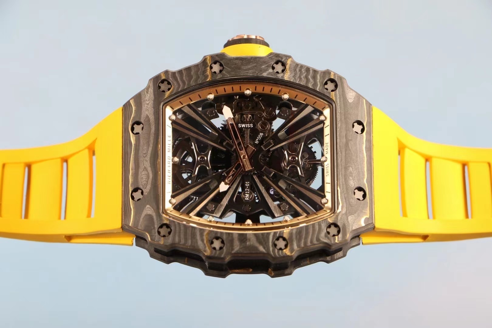 Richard Mille watch good price RM 012-01 Carbon TPT Yellow