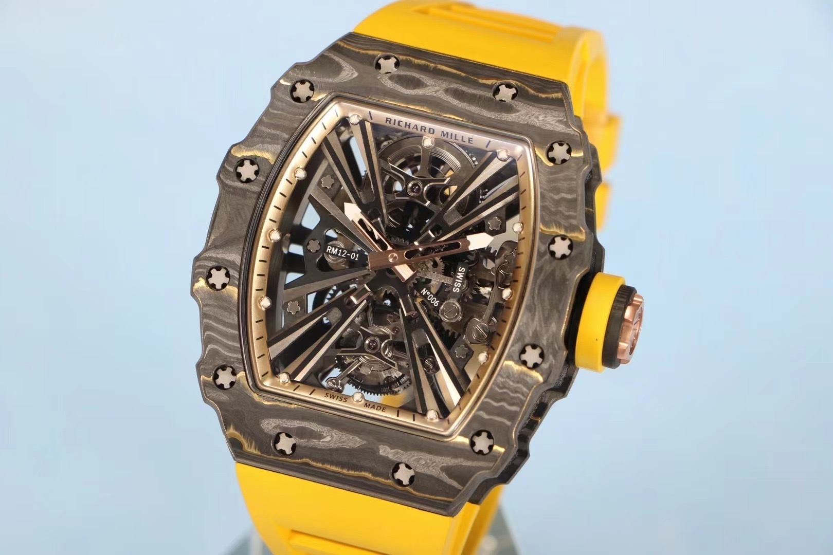 Richard Mille watch good price RM 012-01 Carbon TPT Yellow