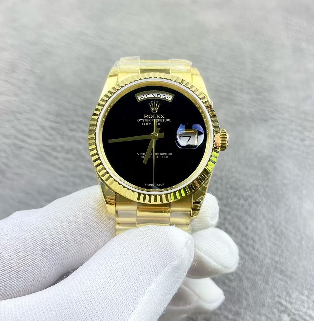 Rolex Day-Date President Men’s Onyx Dial Watch – Ref- 18038