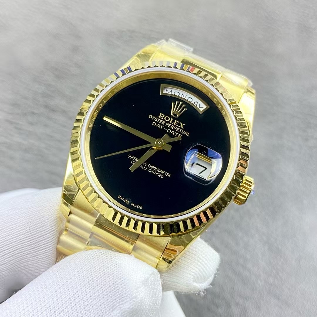 Rolex Day-Date President Men's Onyx Dial Watch - Ref- 18038