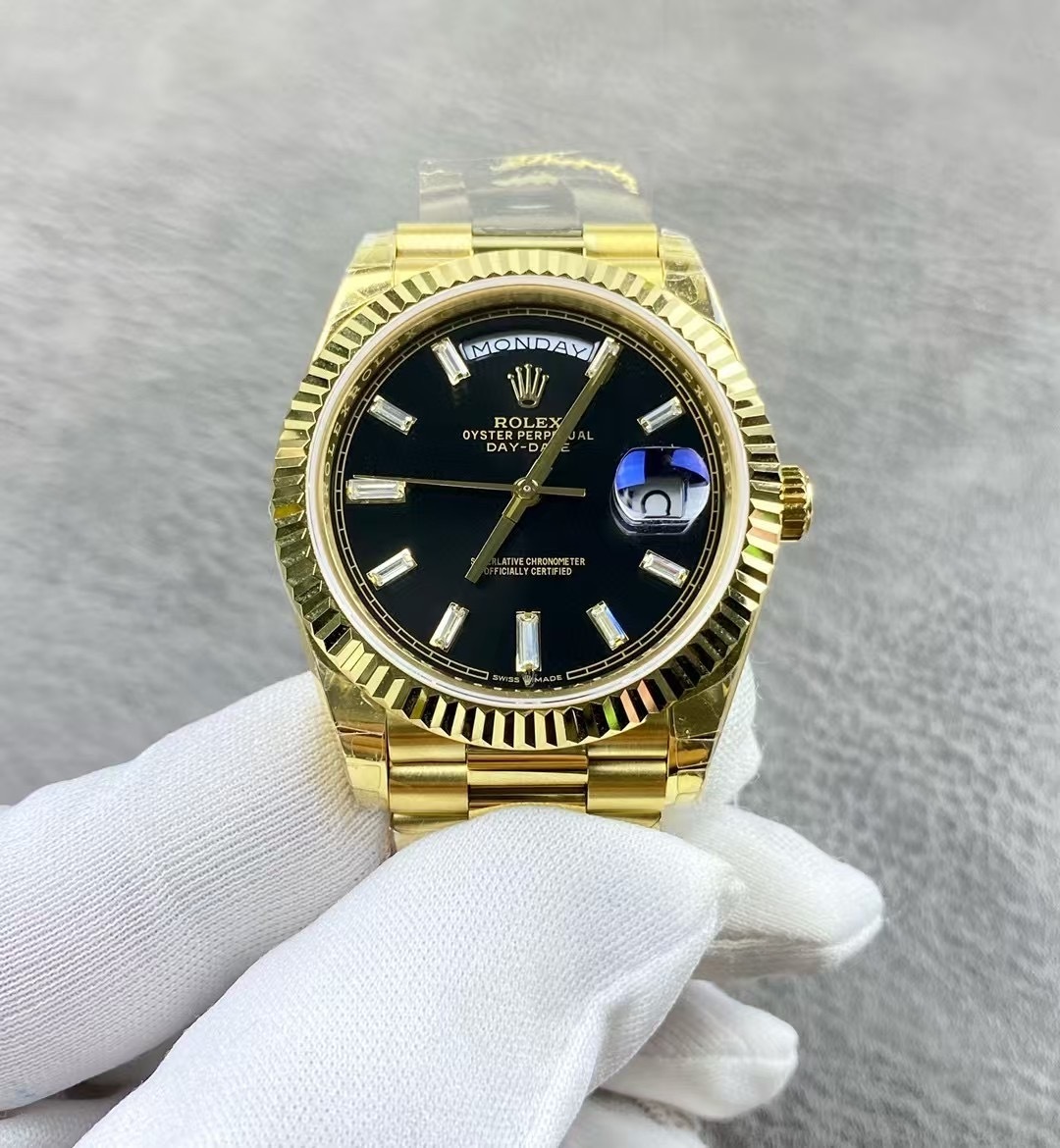 Rolex Day-Date 40mm Yellow Gold President Black Dial – 228238
