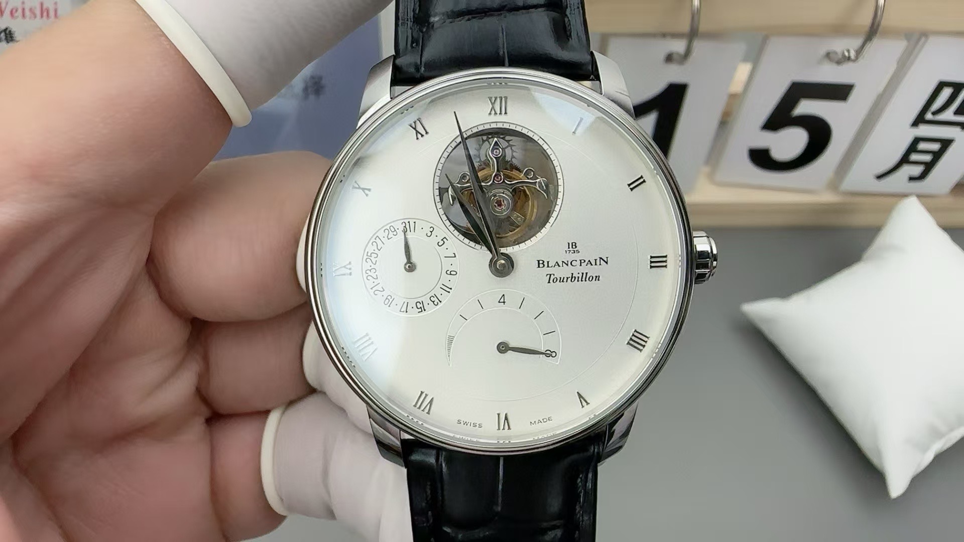 Blancpain Villeret Tourbillon 8 Day Power Reserve Men’s Watch 6025-1542-55B Blancpain Villeret Tourbillon 8 Day Power Reserve Men’s Watch 6025-1542-55B