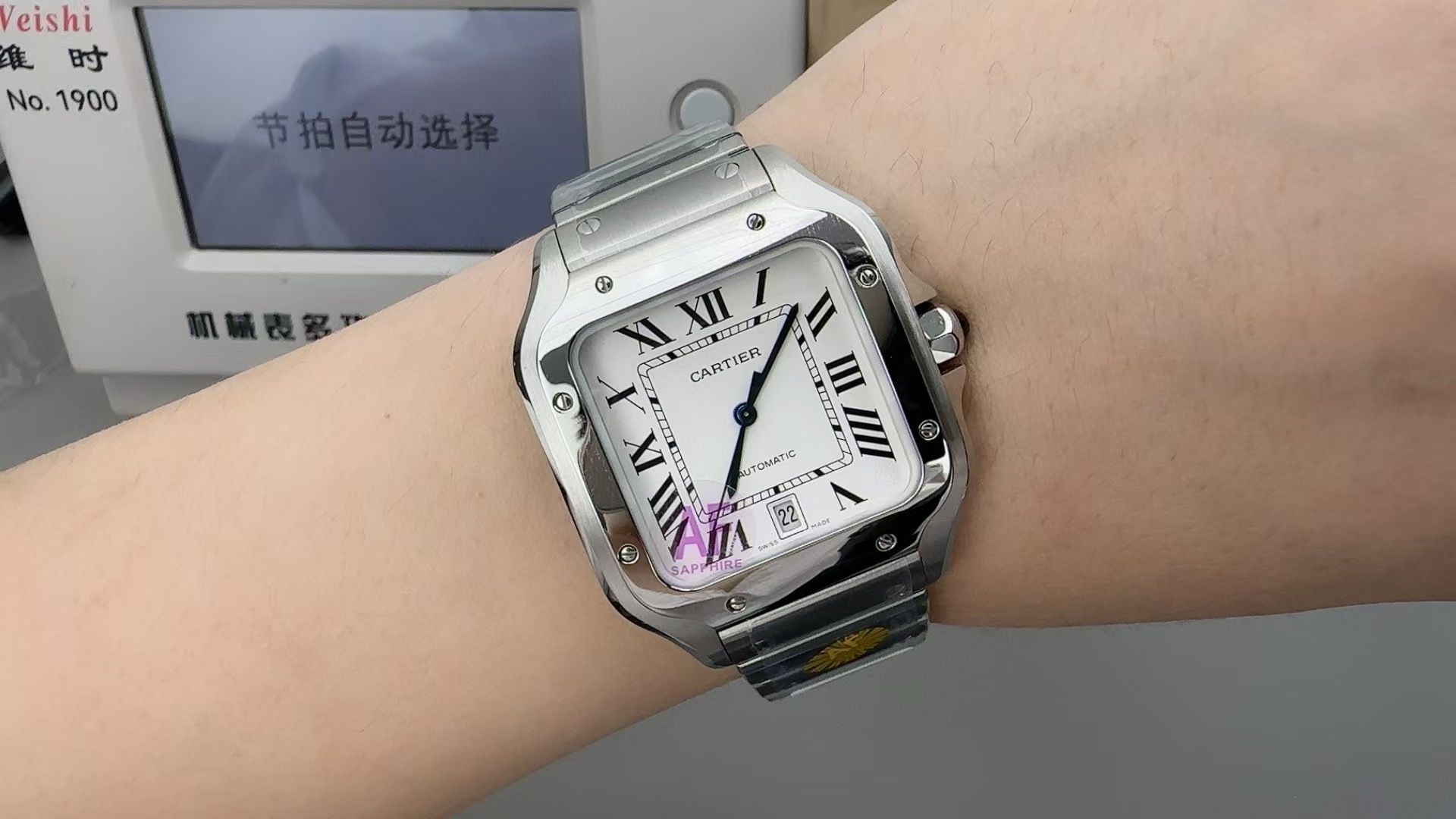 Cartier Santos De Cartier Large - Silver Opaline dial