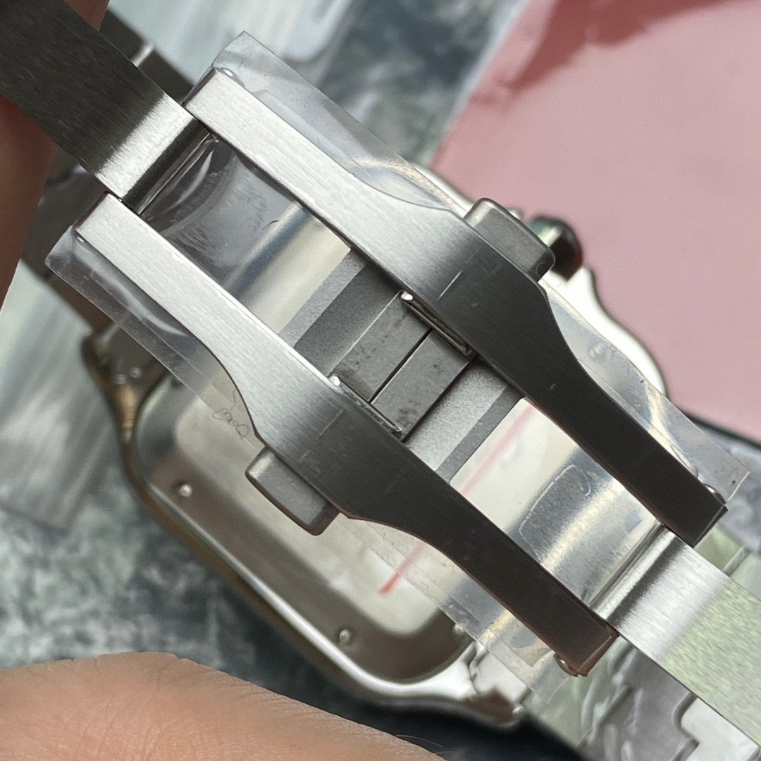 Cartier Santos De Cartier Watch Medium Model, Automatic Movement, Steel, Interchangeable Metal And Leather Bracelets WSSA0029