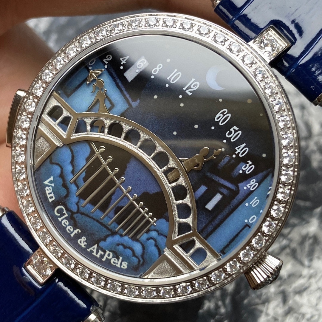 Top-grade watches 01639 Van Cleef & Arpels Lady Arpels Pont des Amoureux watch 18K white gold, Diamond