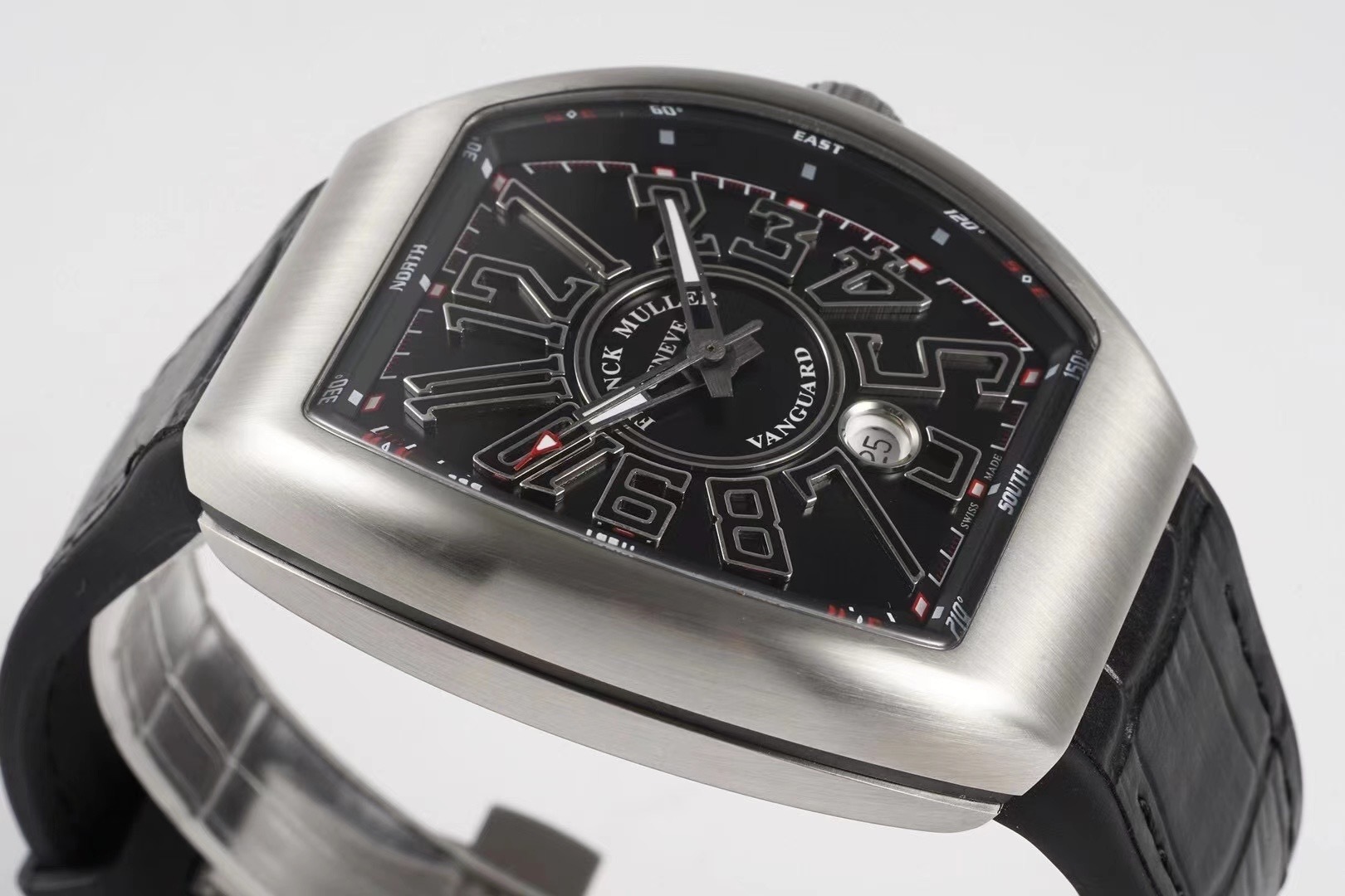 Franck Muller Vanguard 45mm V45SCDTACNR Black Arabic Dial Black Strap B&P