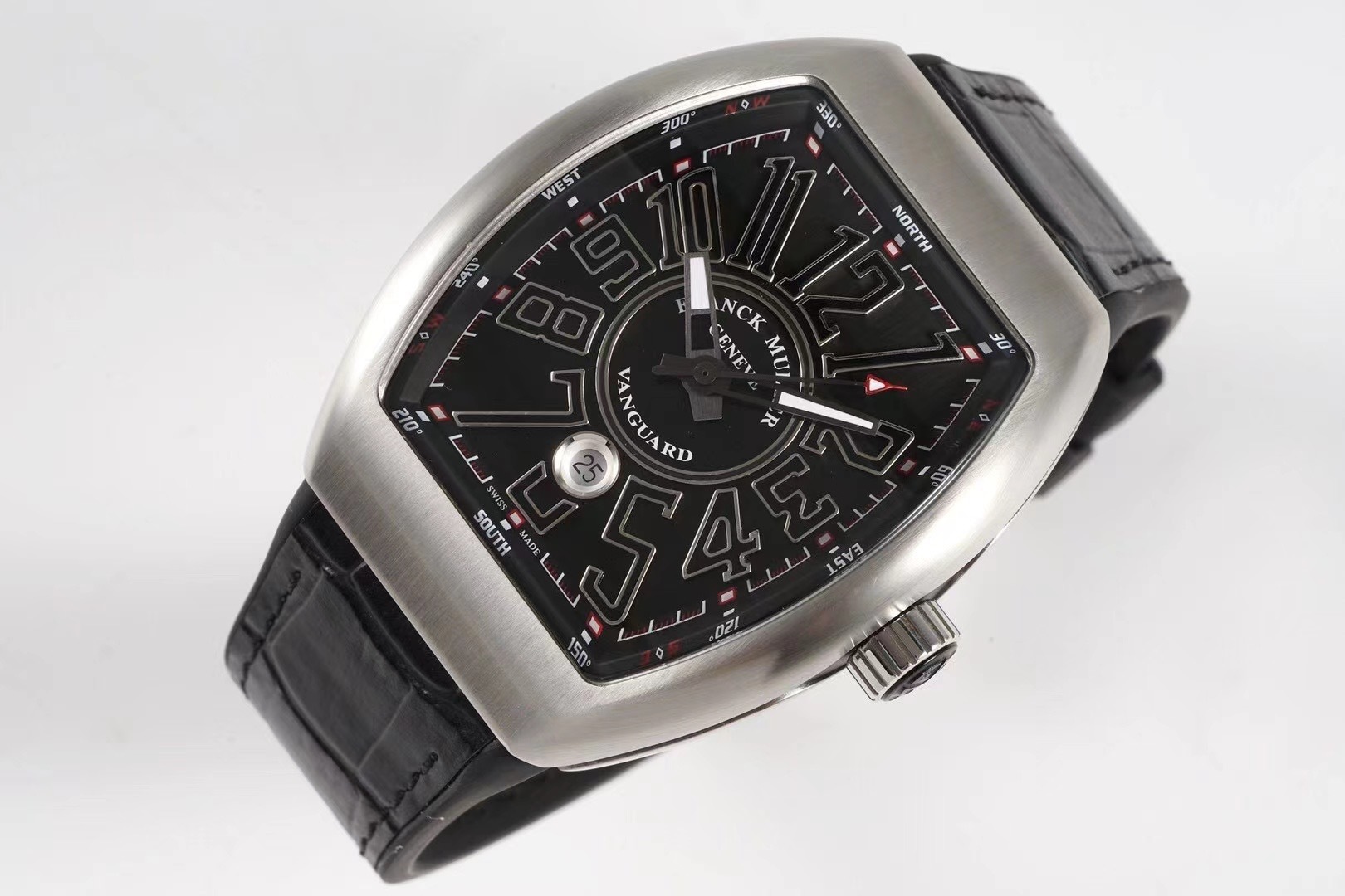 Franck Muller Vanguard 45mm V45SCDTACNR Black Arabic Dial Black Strap B&P