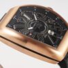 Franck Muller Vanguard Mens 18K Rose-Gold Case Black Face Automatic Date Black Rubber Strap Swiss Watch V 45 SC DT 5N NR