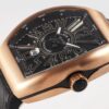 Franck Muller Vanguard Mens 18K Rose-Gold Case Black Face Automatic Date Black Rubber Strap Swiss Watch V 45 SC DT 5N NR
