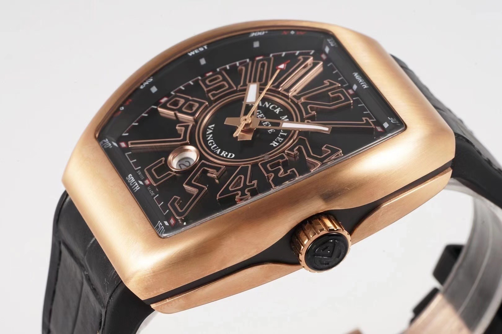 Franck Muller  Vanguard 18kt Rose Gold Leather Strap Men's Watch V 45 SC DT 5N NR