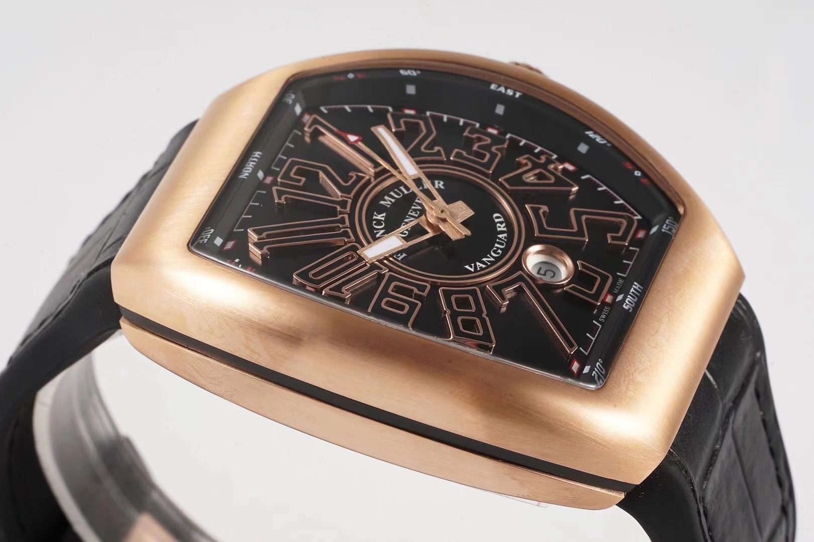 Franck Muller  Vanguard 18kt Rose Gold Leather Strap Men's Watch V 45 SC DT 5N NR